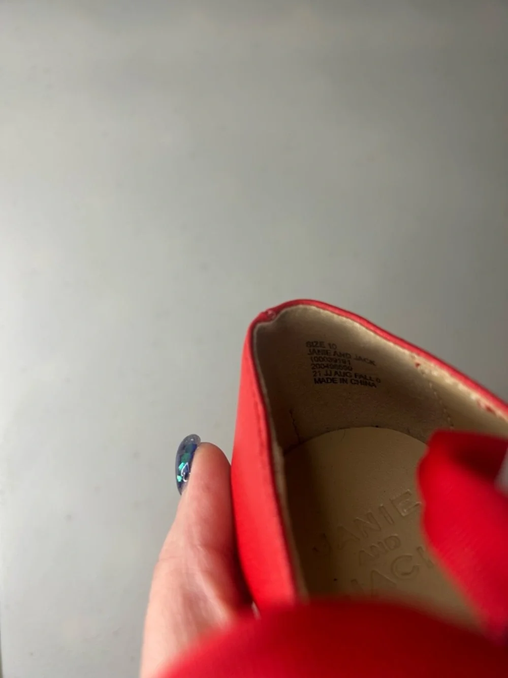 Jane and Jack Red Ballet Flats Bow Shoes Girls Size 10